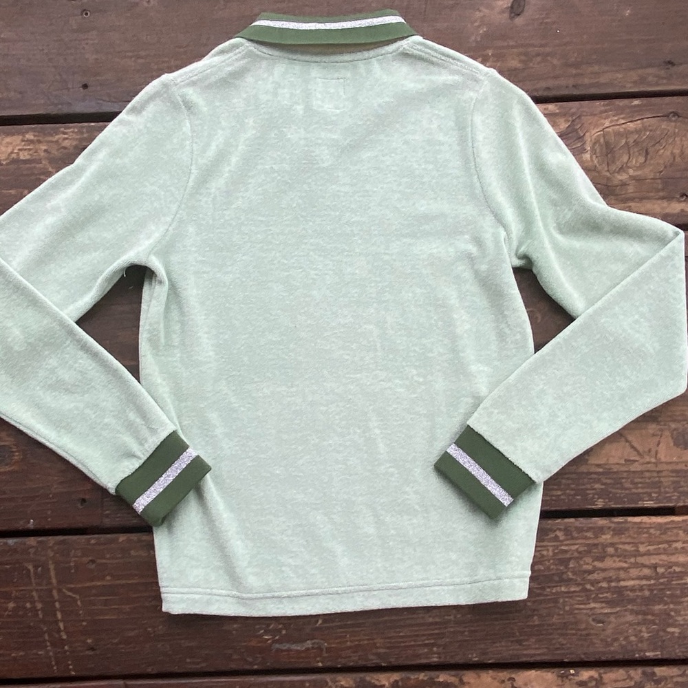 Brain dead split neck terry cloth long sleeve polo shirt - Picture 3 of 6